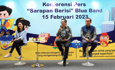 Konferensi Pers Sarapan Berisi Blue Band di Jakarta, Rabu (15/2/2023).