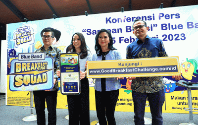 Konferensi Pers Sarapan Berisi Blue Band di Jakarta, Rabu (15/2/2023).