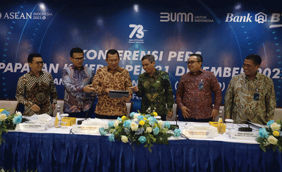 Konferensi Pers Paparan Kinerja per 31 Desember 2022 di Menara BTN, Jakarta, Kamis (16/2/2023).