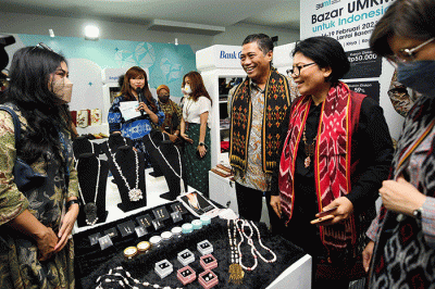 Bazar UMKM untuk Indonesia di Jakarta, Kamis (16/2/2023).