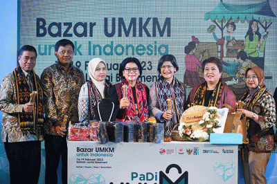 Bazar UMKM untuk Indonesia di Jakarta, Kamis (16/2/2023).