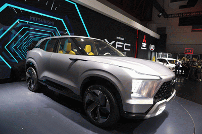 Mitsubishi XFC Concept tampil pada ajang Indonesia International Motor Show (IIMS) 2023 di JIExpo Kemayoran, Jakarta, Kamis (16/2/2023).