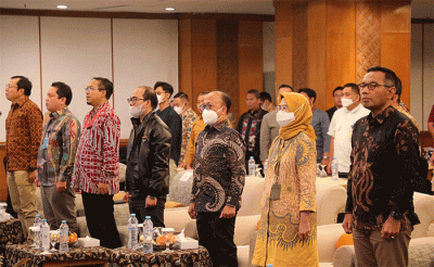 Sekjen Kementerian Ketenagakerjaan, Anwar Sanusi saat menyampaikan sambutan dan membuka acara Pembinaan Komunitas Hukum Kementerian Ketenagakerjaan di Jakarta.