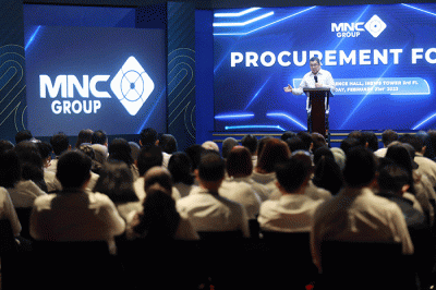 Executive Chairman MNC Group Hary Tanoesoedibjo memberikan arahan di acara Procurement Forum yang digelar di MNC Conference Hall, iNews Tower.