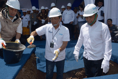 Groundbreaking pembangunan Pengolahan Beras Terpadu di Jembrana, Bali, Rabu (22/2/2023).