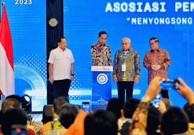 Presiden Joko Widodo secara resmi membuka Rakernas Asosiasi Pemerintah Provinsi Seluruh Indonesia (APPSI) Tahun 2023.