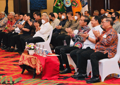 Presiden Joko Widodo secara resmi membuka Rakernas Asosiasi Pemerintah Provinsi Seluruh Indonesia (APPSI) Tahun 2023.