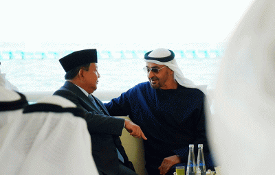 Menteri Pertahanan Prabowo Subianto melaksanakan kunjungan ke Uni Emirat Arab (UEA) atas undangan dari Presiden UEA Sheikh Mohamed bin Zayed Al Nahyan (MBZ).