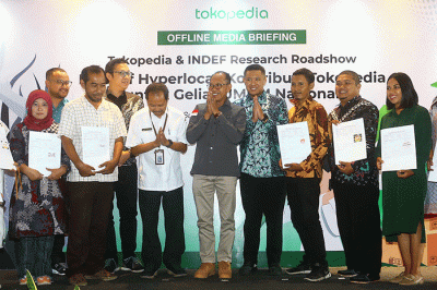 Media Briefing Inisiatif Hyperlocal: Kontribusi Tokopedia untuk Geliat UMKM Nasional di Surabaya, Jawa Timur, Rabu (22/2/2023).