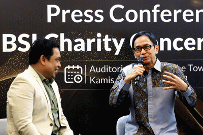 Press conference BSI Charity Consert 2023 di The Tower, Jakarta, Kamis (23/2/2023).