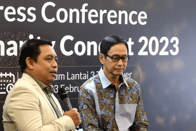 Press conference BSI Charity Consert 2023 di The Tower, Jakarta, Kamis (23/2/2023).