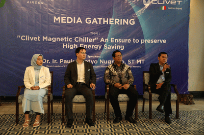 Media gathering pengenalan teknologi pendingin udara ramah lingkungan Clivet di Jakarta, Kamis (23/2/2023).
