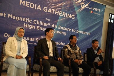 Media gathering pengenalan teknologi pendingin udara ramah lingkungan Clivet di Jakarta, Kamis (23/2/2023).