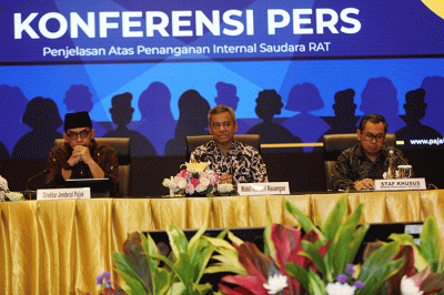 Rilis penanganan internal Kementerian Keuangan atas kasus Rafael Alun Trisambodo di Kantor Pusat Ditjen Pajak, Jakarta, Jumat (24/2/2023).