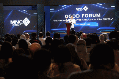 Hary Tanoesoedibjo hadir dan memberikan arahan pada saat Workshop Group Governance and Organization Development MNC Group di Jakarta, Rabu (1/3/2023).