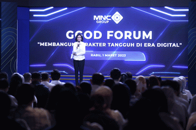 Hary Tanoesoedibjo hadir dan memberikan arahan pada saat Workshop Group Governance and Organization Development MNC Group di Jakarta, Rabu (1/3/2023).