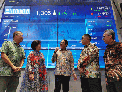 PT Hillcon Tbk resmi melantai di Bursa Efek Indonesia (BEI) hari ini, Rabu (1/3/2023).