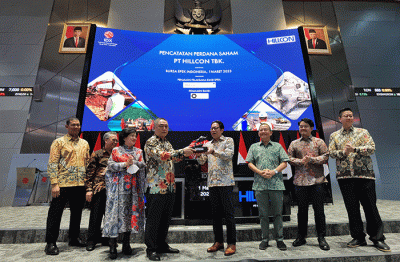 PT Hillcon Tbk resmi melantai di Bursa Efek Indonesia (BEI) hari ini, Rabu (1/3/2023).