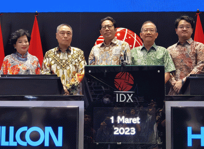 PT Hillcon Tbk resmi melantai di Bursa Efek Indonesia (BEI) hari ini, Rabu (1/3/2023).