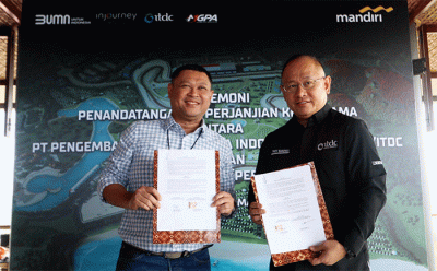 Penandatanganan Perjanjian kerja sama dukungan Bank Mandiri untuk Sirkuit Internasional Mandalika 2023.