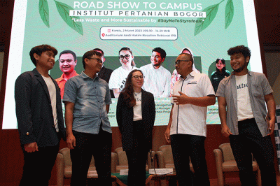 Educational Camp Road Show to Campus di Institut Pertanian Bogor, Jawa Barat, Kamis (2/3/2023).