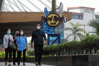 Suasana Hard Rock Cafe di kawasan SCBD, Jakarta, Rabu (8/3/2023).