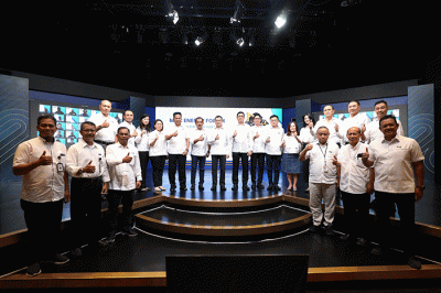 Executive Chairman MNC Group Hary Tanoesoedibjo memberikan paparannya saat menjadi pembicara dalam forum Management PT MNC Energy Investments Tbk.