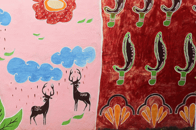 Pengrajin membuat batik di Kampung Batik Cibuluh Bogor, Rabu (8/3/2023).
