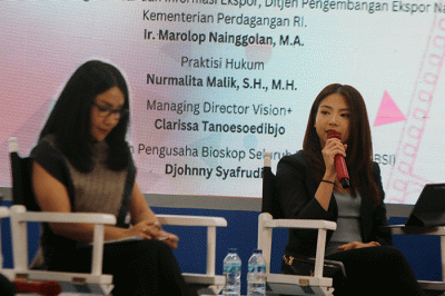 Konferensi Perfilman Nasional di Gedung Badan Perfilman Indonesia, Jakarta, Rabu (8/3/2023).