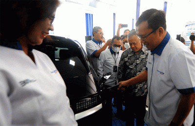 Peresmian Stasiun Pengisian Kendaraan Listrik Umum (SPKLU) Bank BTN di Jakarta, Rabu (15/3/2023).
