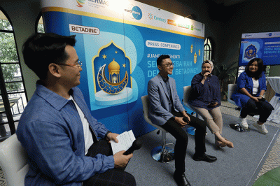 Press conference #JanganBerhenti di Jakarta, Kamis (16/3/2023).