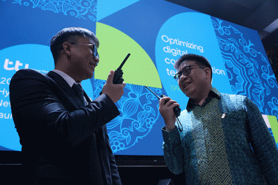 Peluncuran perangkat digital mobile radio Hytera di Jakarta, Kamis (16/3/2023).