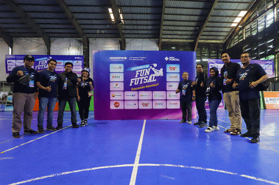 Pembukaan Okezone Fun Futsal di Futsal Cilandak Sport, Cilandak Town Square (Citos), Jakarta, Sabtu (18/3/2023).