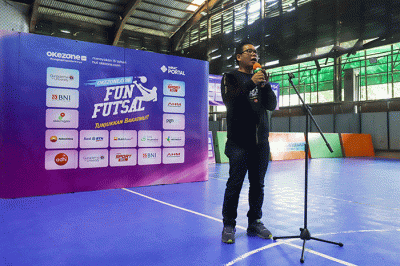 Pembukaan Okezone Fun Futsal di Futsal Cilandak Sport, Cilandak Town Square (Citos), Jakarta, Sabtu (18/3/2023).