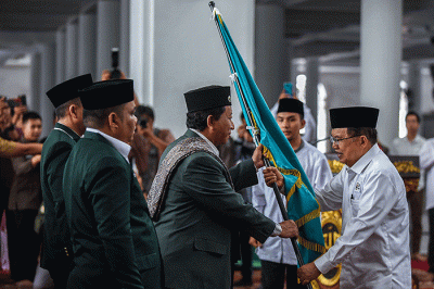 Pelantikan pengurus Pimpinan Wilayah DMI Sumsel di Masjid Agung Sultan Mahmud Badarudin Jayo Wikramo, Selasa (21/3/2023).