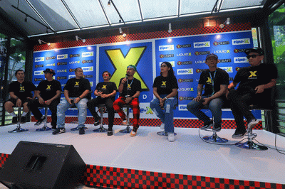 Konferensi pers peluncuran Liquid X Varian Strawberry Bubblegum di Jakarta, Selasa (21/3/2023).