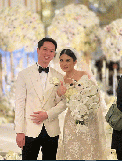 Bintang bulu tangkis Indonesia, Kevin Sanjaya Sukamuljo melangsungkan pernikahan dengan Valencia Tanoesoedibjo di Paris, Prancis, Kamis (23/3/2023).