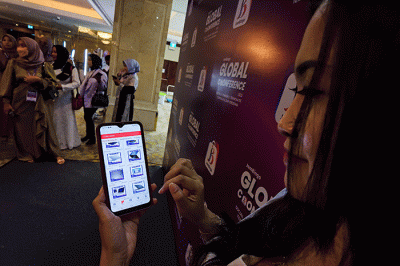 Peluncuran platform E-commerce Jombingo Global Conference 2023 di Jakarta, Minggu (26/3/2023).