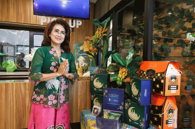 Nanik Soelistiowati pendiri salah satu bisnis kuliner pisang goreng madu memberikan Cerita inspiratif di Jakarta, Selasa (28/3/2023).