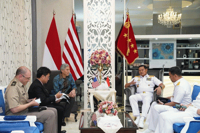 Panglima TNI Laksamana TNI Yudo Margono menerima kunjungan kehomatan Y.M. Sung Yong Kim Duta Besar Amerika Serikat untuk Indonesia.