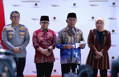 Keputusan bersama terkait hari libur nasional dan cuti bersama di Kantor Kemenko PMK, Jakarta, Rabu (29/3/2023).