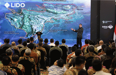 Presiden Joko Widodo (Jokowi) meresmikan Kawasan Ekonomi Khusus (KEK) MNC Lido City, Bogor, Jawa Barat, Jumat, (31/3/2023).