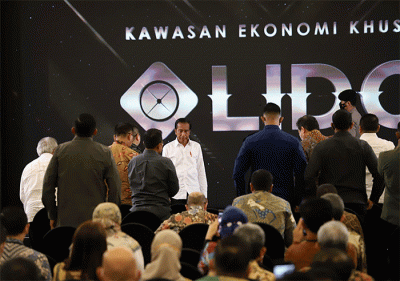 Presiden Joko Widodo (Jokowi) meresmikan Kawasan Ekonomi Khusus (KEK) MNC Lido City, Bogor, Jawa Barat, Jumat, (31/3/2023).