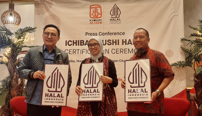 Ichiban Sushi berhasil memperoleh sertifikasi Halal Predikat A dari BPJH dan MUI.