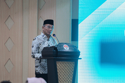 Menteri Pemuda dan Olahraga (Menpora) Dito Ariotedjo memberikan sambutan dalam acara serah terima jabatan di Auditorium Wisma Kemenpora, Jakarta.