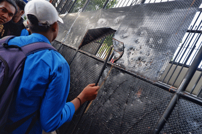Ratusan mahasiswa menggelar aksi unjuk rasa menolak pengesahan Peraturan Pemerintah Pengganti Undang-undang (Perpu) Cipta Kerja di depan gedung DPRD Sulsel.