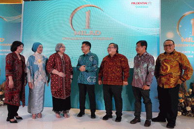 Perayaan milad pertama Prudential Syariah di Jakarta, Rabu (5/4/2023).