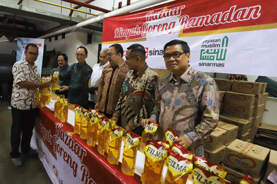 Pembukaan Bazaar Minyak Goreng di iNews Tower, MNC Center, Kebon Sirih, Jakarta Pusat, Kamis (6/4/2023).