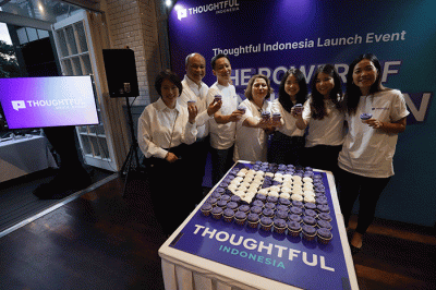 Peluncuran resmi platform periklanan digitalnya, Thoughtful Media Group Inc (TMG), di pasar Indonesia, Jakarta, Rabu (5/4/2023).