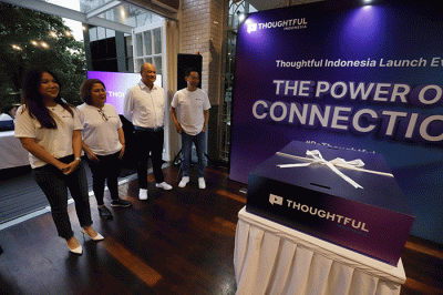 Peluncuran resmi platform periklanan digitalnya, Thoughtful Media Group Inc (TMG), di pasar Indonesia, Jakarta, Rabu (5/4/2023).